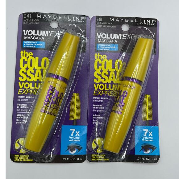 Maybelline Womens Make Up Volum' Express The Colossal Waterproof Mascara 2 pack - Picture 1 of 5
